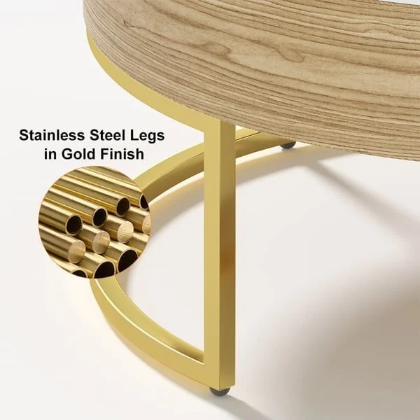 طاولة قهوة مستديرة عصرية مع سطح قابل للرفع