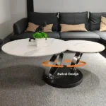 طاولة قهوة قابلة للتمديد مع قاعدة دائرية