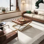 طاولة قهوة مربعة من الجلد