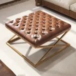 طاولة قهوة مربعة من الجلد