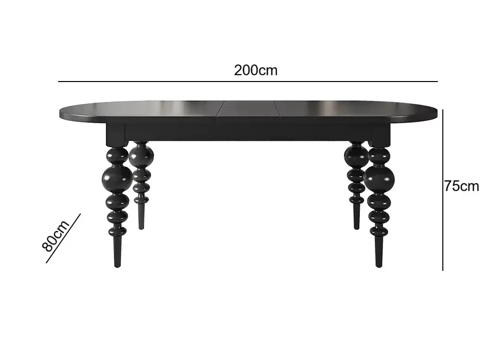 طاولة طعام بيضاوية قابلة للتمديد