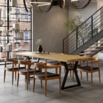 طاولة طعام خشب بطراز اسكندافي