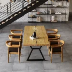 طاولة طعام خشب بطراز اسكندافي