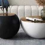 طقم طاولات قهوة بتصميم عصري على شكل وعاء