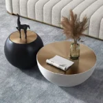 طقم طاولات قهوة بتصميم عصري على شكل وعاء