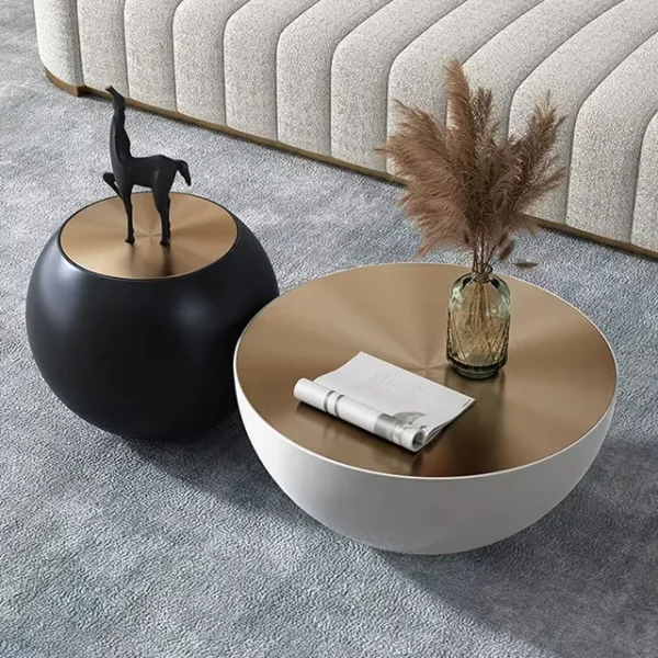 طقم طاولات قهوة بتصميم عصري على شكل وعاء