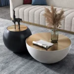 طقم طاولات قهوة بتصميم عصري على شكل وعاء