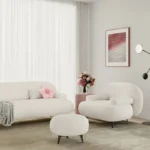 كرسي مفرد مع مسند للقدم بتصميم عصري