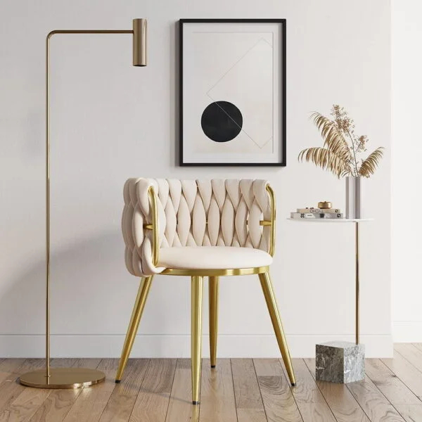 كرسي طاولة طعام مع ظهر دائري