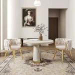 كرسي طاولة طعام مع ظهر دائري