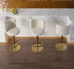 كرسي بار دوار بمسند ظهر منحني