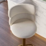 كرسي بار دوار بمسند ظهر منحني