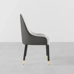 كرسي طاولة طعام عصري من الجلد مع أرجل معدنية