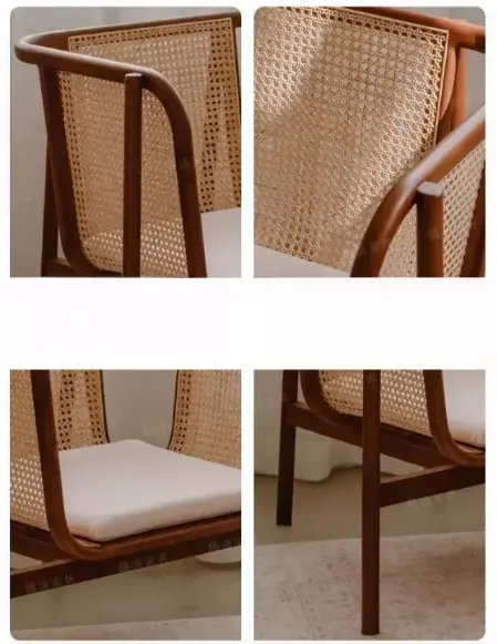 كرسي مفرد من الروطان بتصميم ريفي