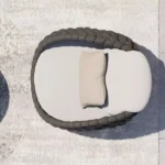 كرسي مفرد خارجي عصري بحبال منسوجة