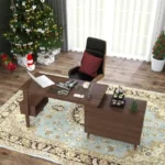 ⁦كرسي مكتبي عصري من الجلد مع ظهر عالي⁩ - الصورة ⁦2⁩