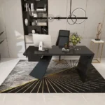 كرسي مكتبي عصري من الجلد مع ظهر عالي