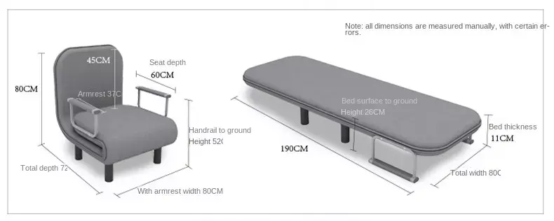 كنب سرير مودرن قابل للفرد