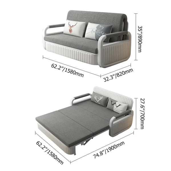 كنب سرير قابل للفرد مع مساحة تخزين