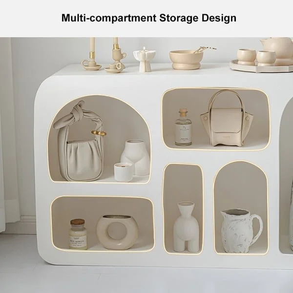 طاولة كونسول بتصميم مبدع مع أرفف مقوسة