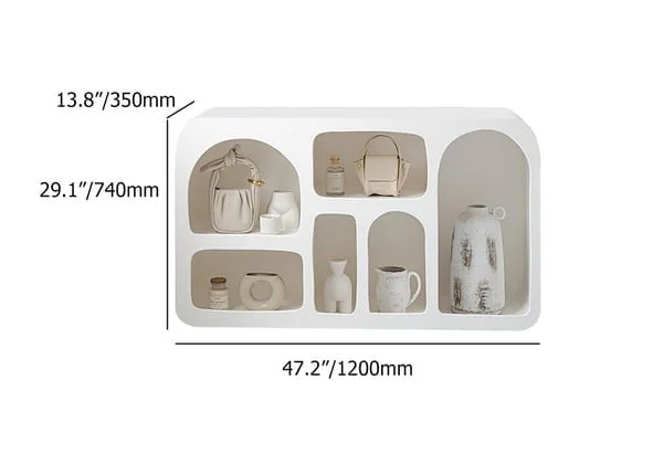 طاولة كونسول بتصميم مبدع مع أرفف مقوسة