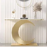 كونسول رخام مع قاعدة على شكل هلال