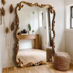 مرايا طويله مع اطار بتصميم ريفي