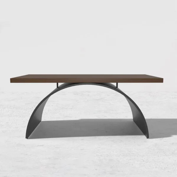 طاولة مكتب بشكل مستطيل مع قاعدة منحنية