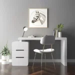 طاولة مكتب مع خزانة جانبية