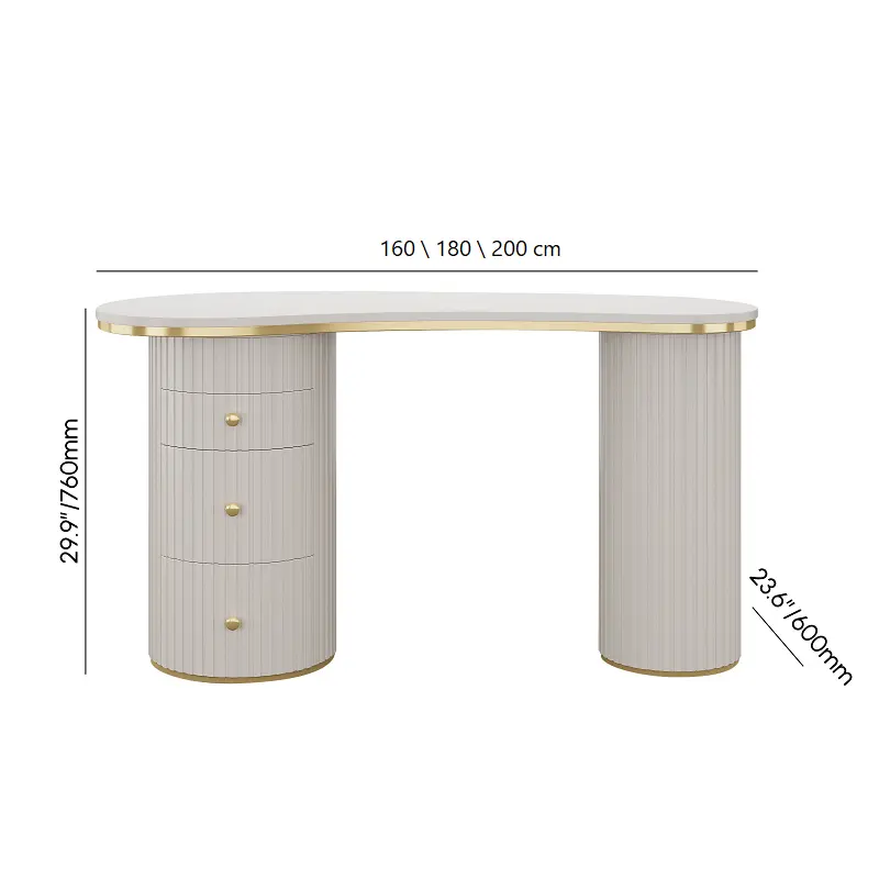 طاولة مكتب بتصميم منحني