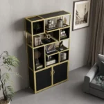 مكتبة عصرية مع مساحة للتخزين