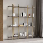 مكتبة عصرية مع تخزين مفتوح