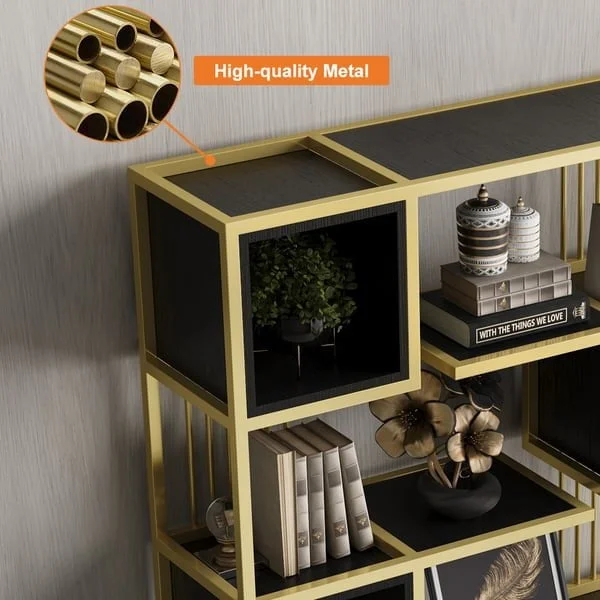 مكتبة عصرية مع مساحة للتخزين