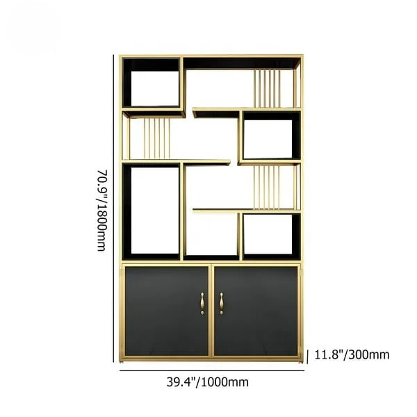 مكتبة عصرية مع مساحة للتخزين