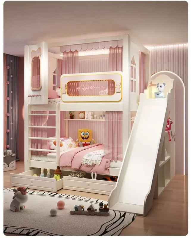 سرير نوم بدورين للفتيات بتصميم مميز