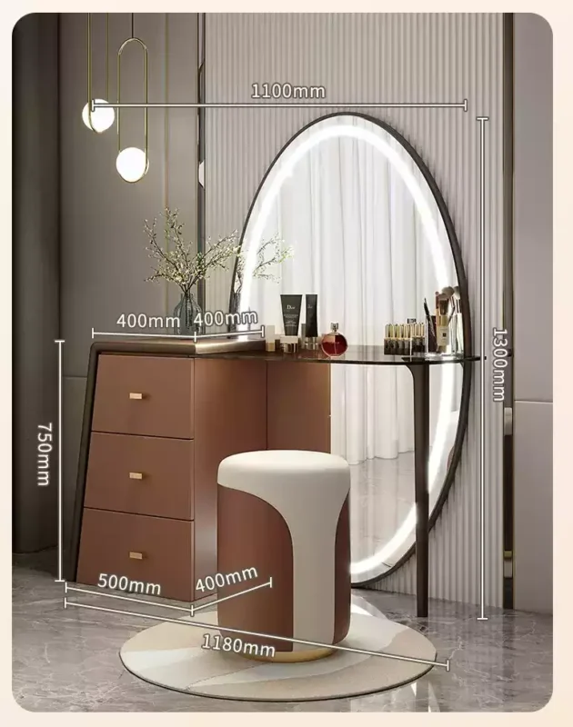 تسريحة غرفة نوم مودرن مع مرأة كبيرة