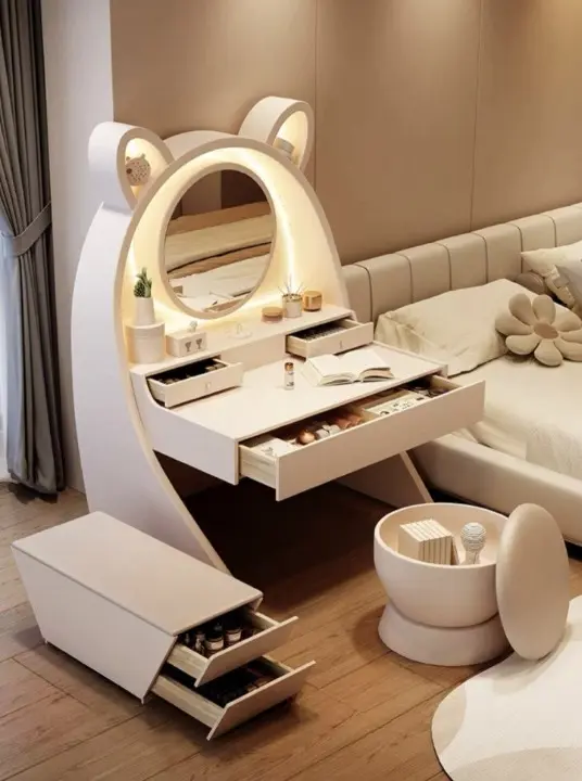طاولة تسريحة غرفة نوم على شكل أرنب 