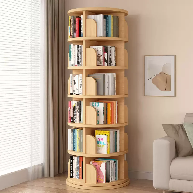 ارفف تخزين كتب بتصميم دائري شيك