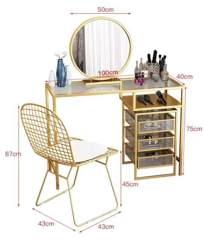 تسريحة غرفة نوم بتصميم شفاف