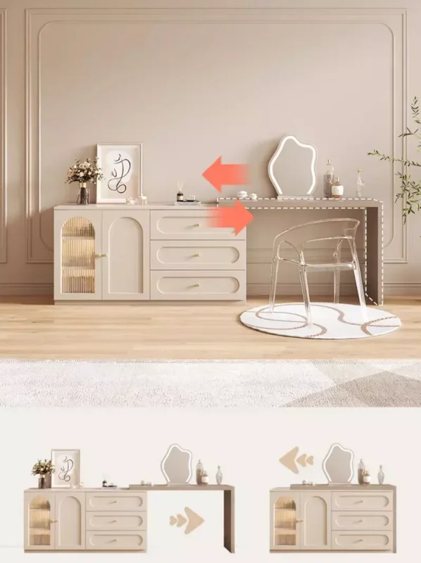 تسريحة غرفة نوم مع خزانة جانبية