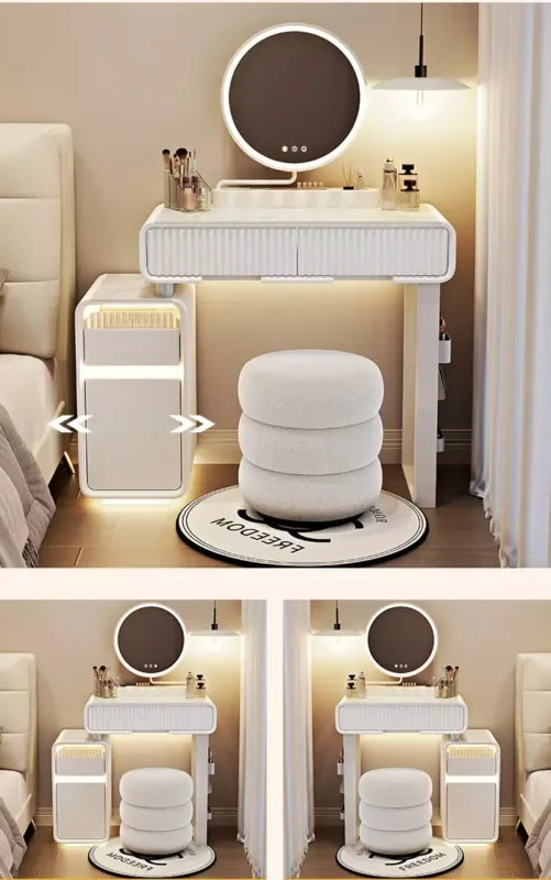 تسريحة غرفة نوم مع مقعد مميز