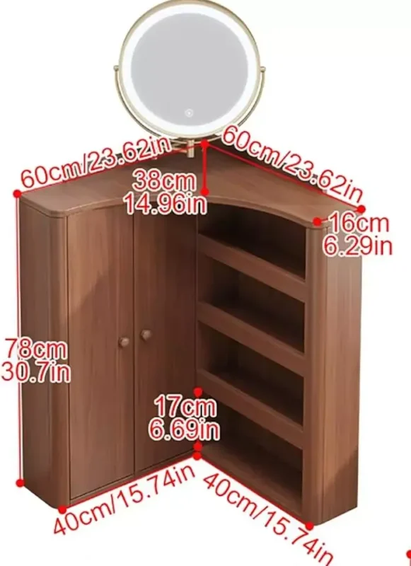 تسريحة غرفة نوم بتصميم زاوية