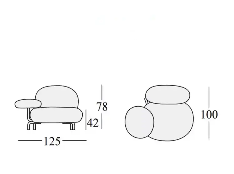 كرسي مفرد مع مسند للذراع