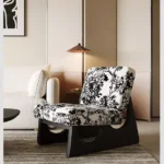 كرسي مفرد منقوش لغرفة المعيشة