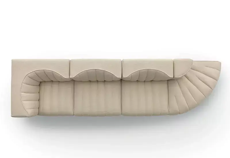 كنب زاوية مودرن بتصميم منحني