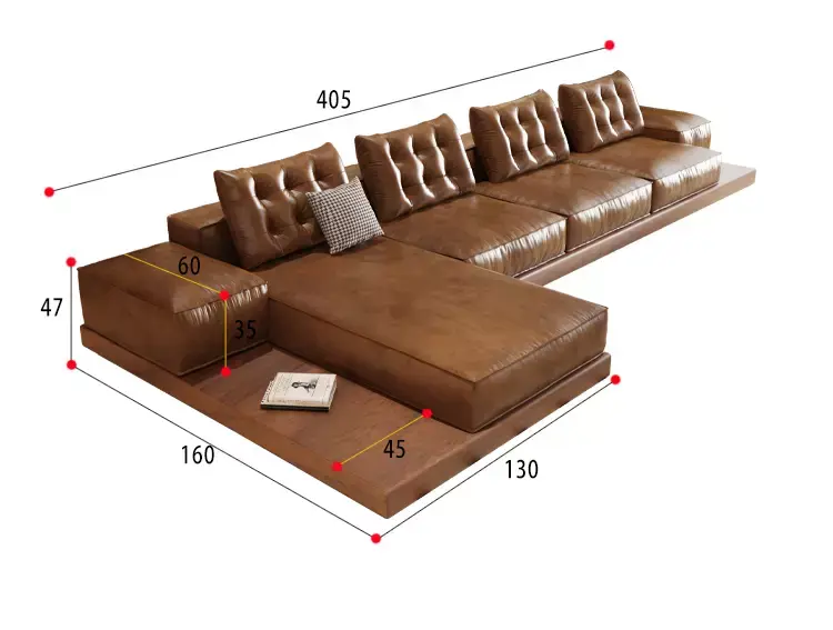 كنب زاوية جلد