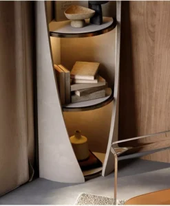 مكتبة رفوف على شكل زاوية