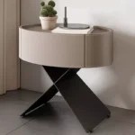 ⁦طاولة سرير حديثة بتصميم بيضاوي⁩ - الصورة ⁦3⁩