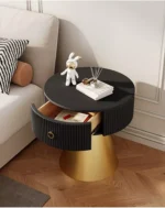 طاولة جانبية للسرير دائرية بقاعدة مميزة - Image 6