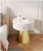 طاولة جانبية للسرير دائرية بقاعدة مميزة - Image 7